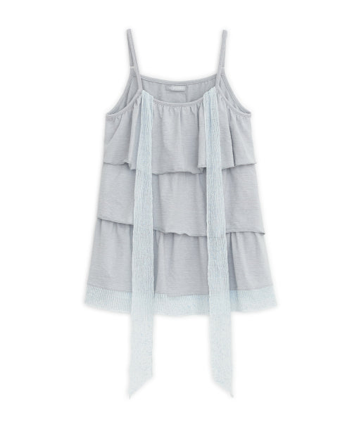 TIERED SCARF SLEEVELESS - 2 COLORS GREY