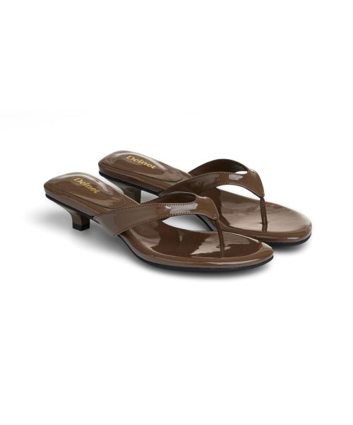 ENAMEL FLIP FLOP - 7 COLORS BROWN
