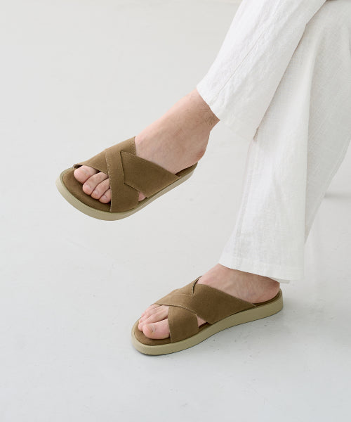 BASIC X SUEDE SLIPPER BEIGE
