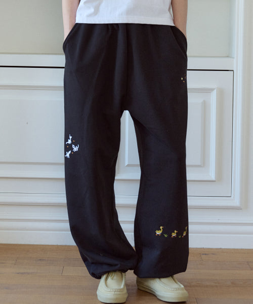 STITCH SWEATPANTS - 2 COLORS BLACK