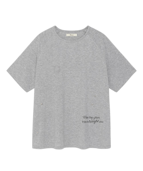 BUTTON DETAIL T SHIRT - 2 COLORS GREY
