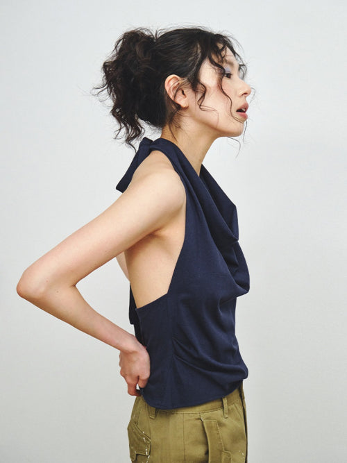 HALTER NECK SLEEVELESS - 3 COLORS NAVY