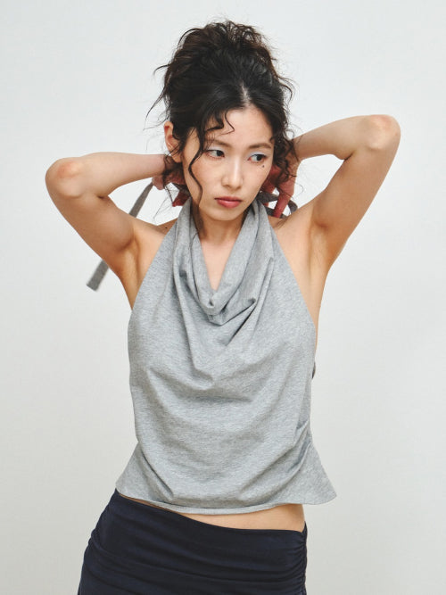 HALTER NECK SLEEVELESS - 3 COLORS GREY