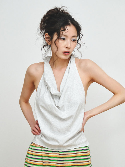 HALTER NECK SLEEVELESS - 3 COLORS MELANGE