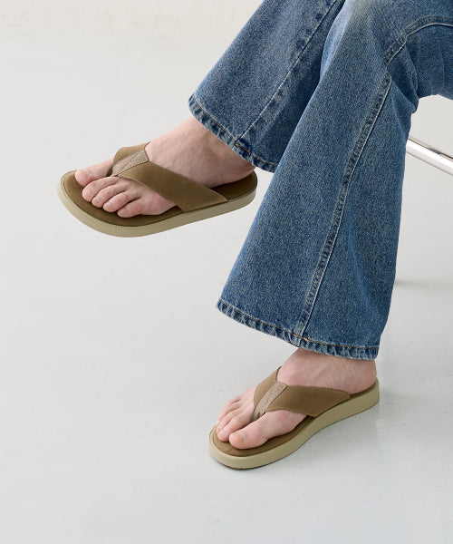 BASIC SUEDE FLIP-FLOP SLIPPER BEIGE