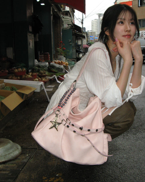 SOFT CARGO BAG (BLACK) - 2 COLORS BABY PINK