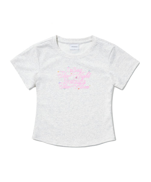 NOSTALGIA TYPO BABY T-SHIRT - 3 COLORS LIGHT GREY