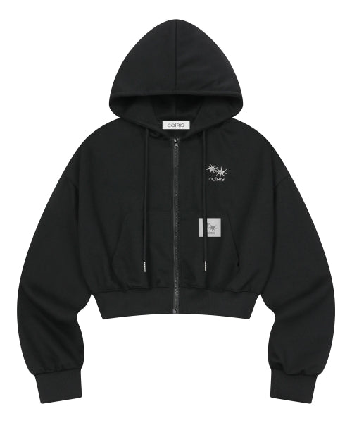 CROP HOODIE - 2 COLORS BLACK