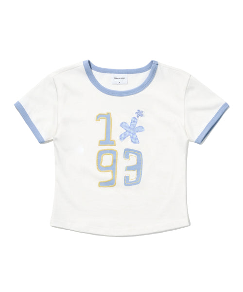 1993 FLOWER BABY RINGER T-SHIRT - 3 COLORS WHITE