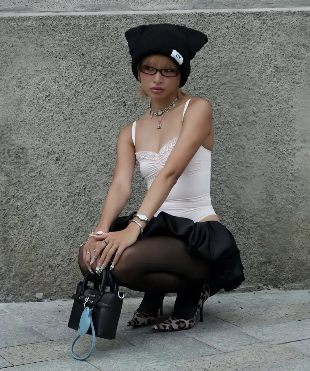 BOUCLE EARS BEANIE - BLACK #LIZ同款!