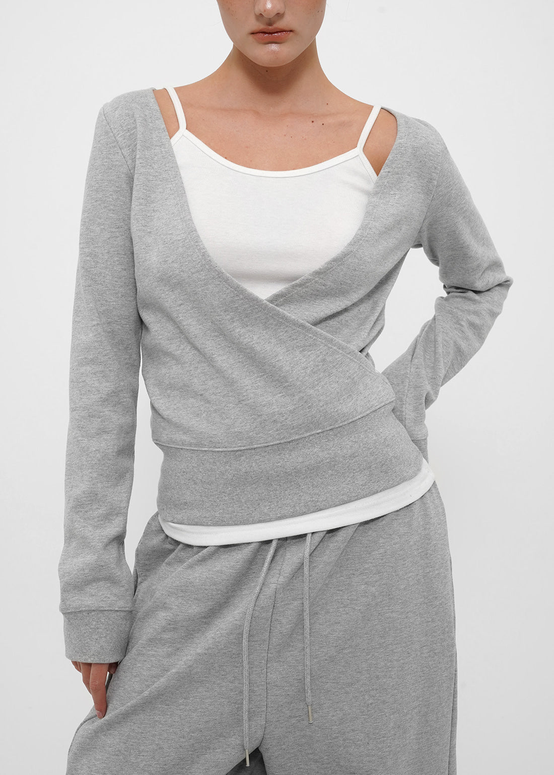 LIGHT SWEAT WRAP LONG SLEEVE TEE 3