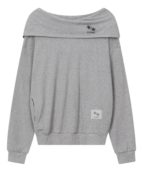 HOODIE OFF SHOULDER SWEATSHIRT - 3 COLORS BLACK