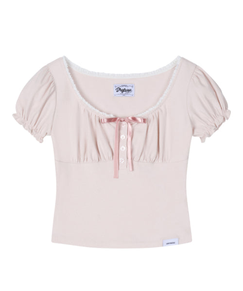 SHIRRING TOP - 3 COLORS PINK