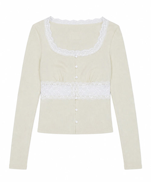LACE CARDIGAN - 4 COLORS CREAM