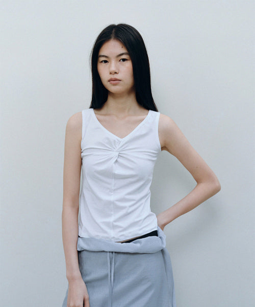 SOFT TWIST SLEEVELESS - 3 COLORS WHITE