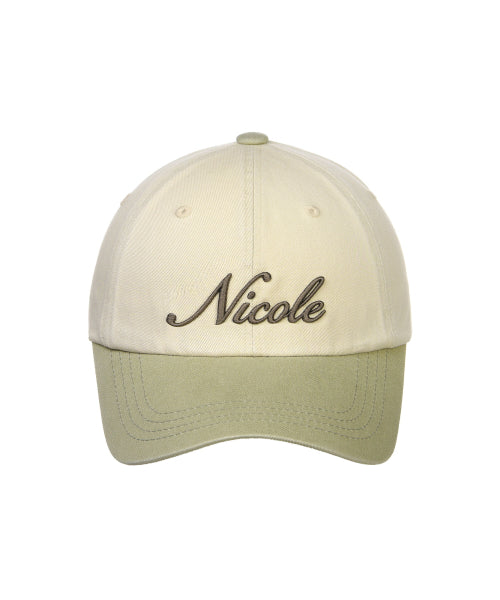 NICOLE LETTERING BALL CAP #徐睿知同款! - 9 COLORS KHAKI