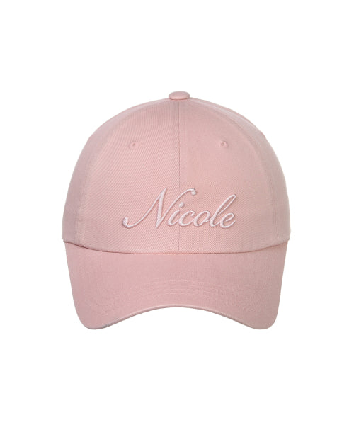 NICOLE LETTERING BALL CAP #徐睿知同款! - 9 COLORS PINK