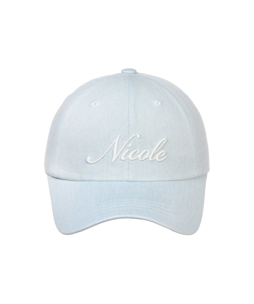 NICOLE LETTERING BALL CAP #徐睿知同款! - 9 COLORS SKY BLUE