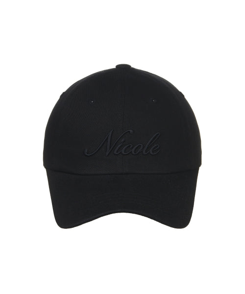 NICOLE LETTERING BALL CAP #徐睿知同款! - 9 COLORS BLACK