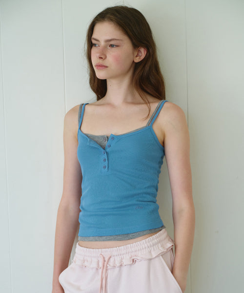 BUTTON SLEEVELESS - 4 COLORS BLUE