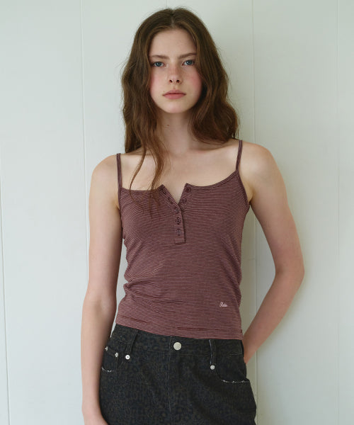 BUTTON SLEEVELESS - 4 COLORS BROWN