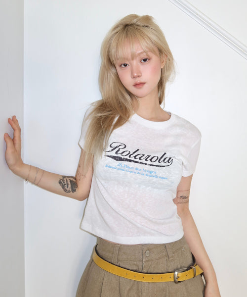 VINTAGE CRACK LOGO MINI T-SHIRT - 2 COLORS WHITE
