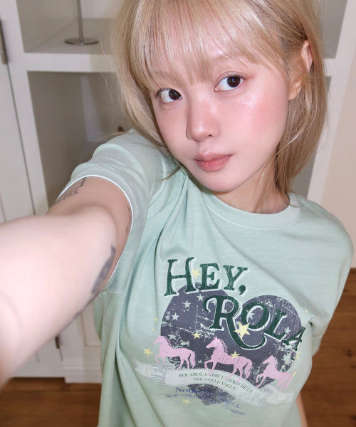 ROLA HEART PIGMENT T-SHIRT - 2 COLORS MINT