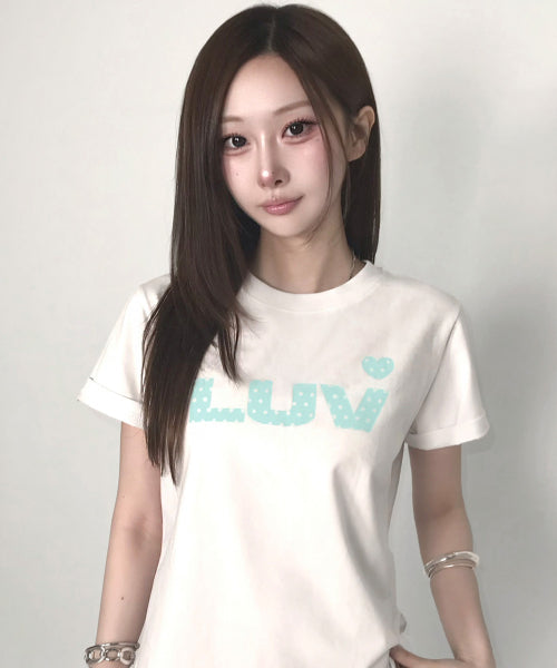 SY LUV DOT TEE - 3 COLORS WHITE