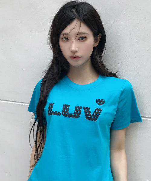 SY LUV DOT TEE - 3 COLORS BLUE