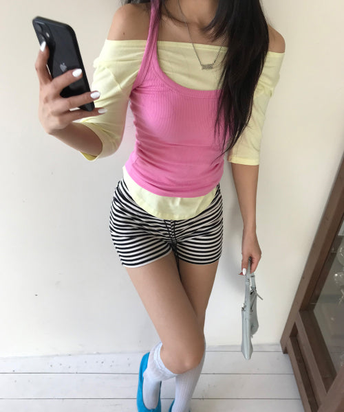 SWEET SLEEVELESS SHIRT - 9 COLORS IVORY