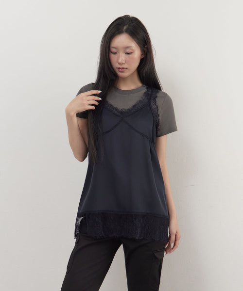 SATIN LACE SLEEVELESS - 3 COLORS