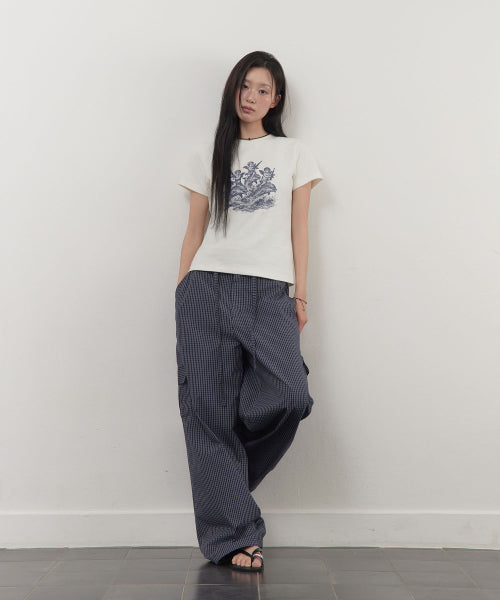 TINY CHECK BANDING PANTS - 2 COLORS