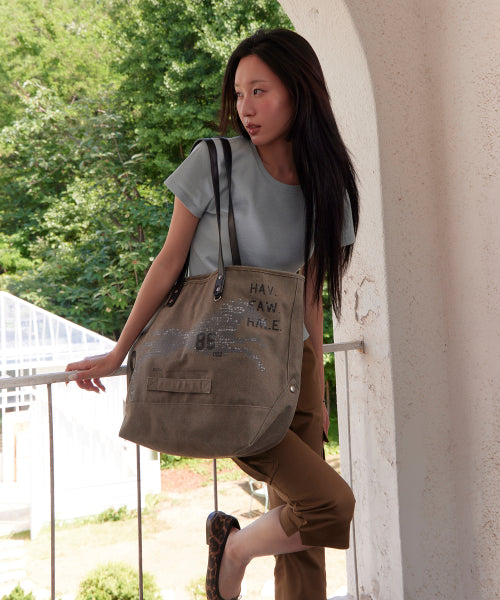 HORSE PRINT COTTON BAG - 2 COLORS