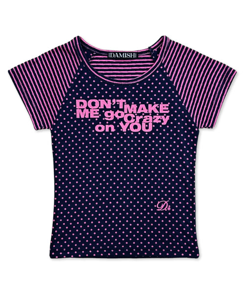 DOT STRIPE LETTERING SHORT SLEEVE - 4 COLORS PURPLE