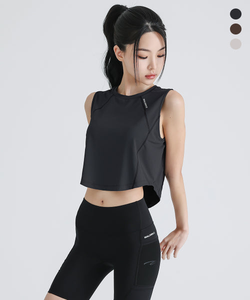 GHOST WET RUNNING CROP TOP - 3 COLORS BROWN