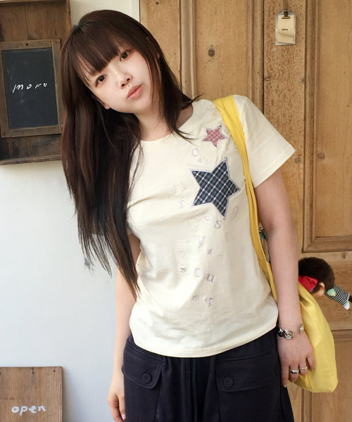 CHECK TWO STAR TEE - 6 COLORS YELLOW