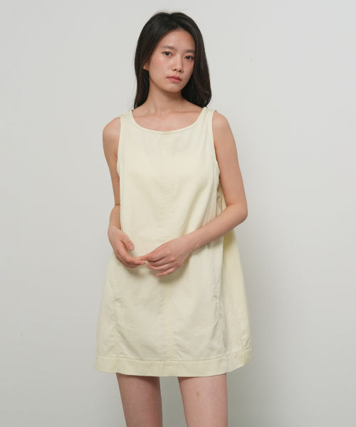 GENERAL IDEA MINIMAL TWILL DRESS - 2 COLORS IVORY