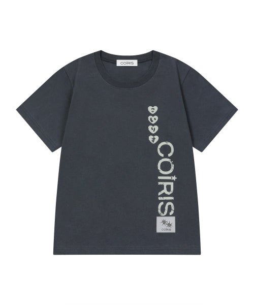 SIDE LETTERING SHORT SLEEVE TEE CHARCOAL