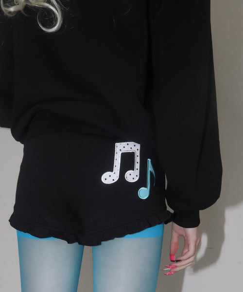 FRILL MICRO SHORTS - 2 COLORS BLACK