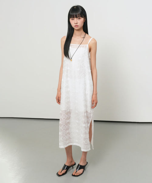 GENERAL IDEA VOILE LACE LAYERED DRESS - 2 COLORS WHITE