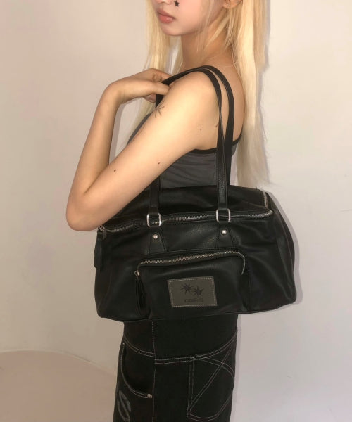 SQUARE SHOULDER BAG - 2 COLORS BLACK