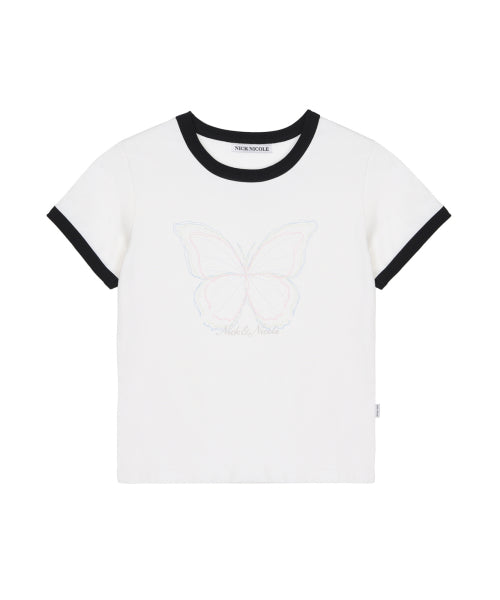 BUTTERFLY GRAPHIC RINGER TOP #徐睿知同款! - 4 COLORS IVORY