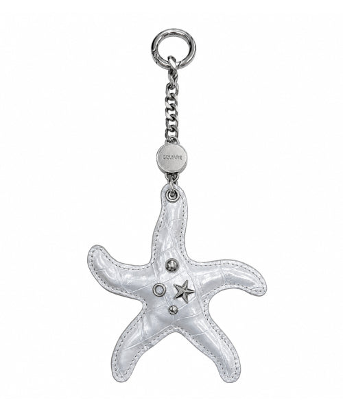 STUDDED STARFISH KEYRING BAG - 3 COLORS SILVER