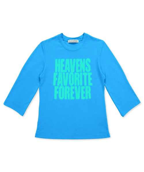 HALFTONE LETTERING 3/4 SLEEVE T-SHIRT - 3 COLORS BLUE
