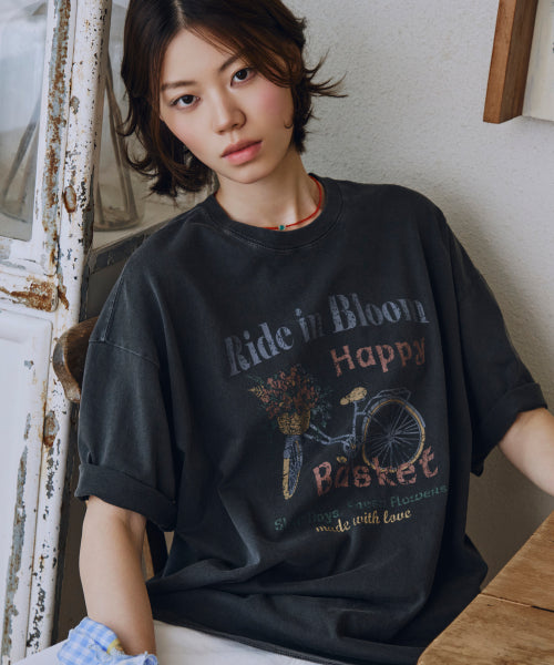 HAPPY PIGMENT SHORT SLEEVE TEE - 2 COLORS BLACK