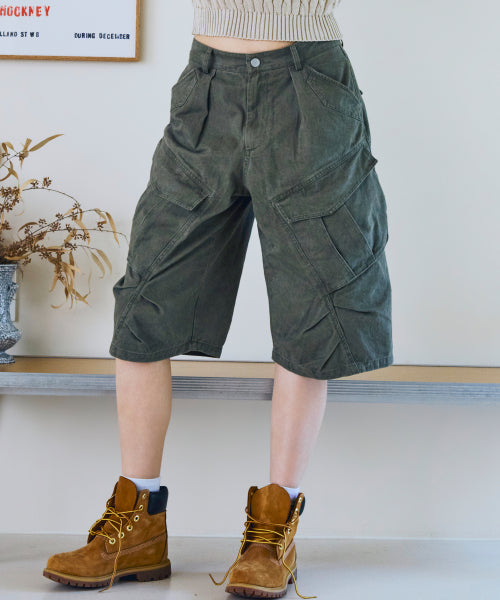 BERMUDA CARGO PANEL PANTS - 2 COLORS KHAKI