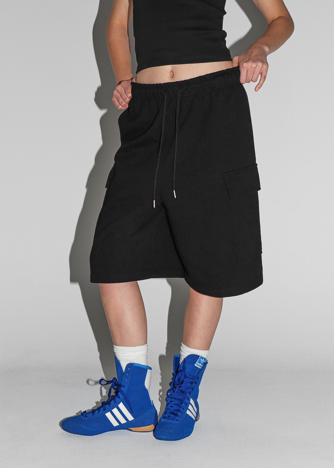 HEAVY COTTON CARGO BERMUDA BANDED PANTS - 2 COLORS 1