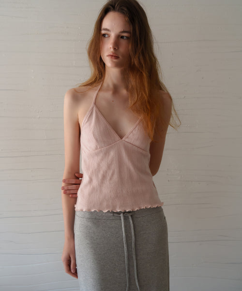ODS ESSENTIAL EYELET HALTER TOP - 3 COLORS PINK