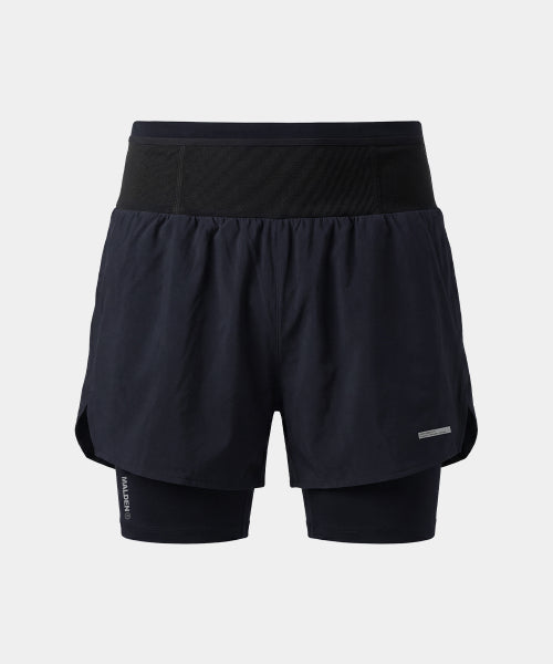 BELTED RUNNING SHORTS BLACK