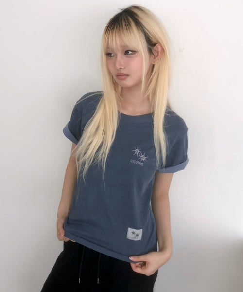 LORA SMALL LOGO PIGMENT SHORT SLEEVE TEE UNISEX - 3 COLORS BLACK